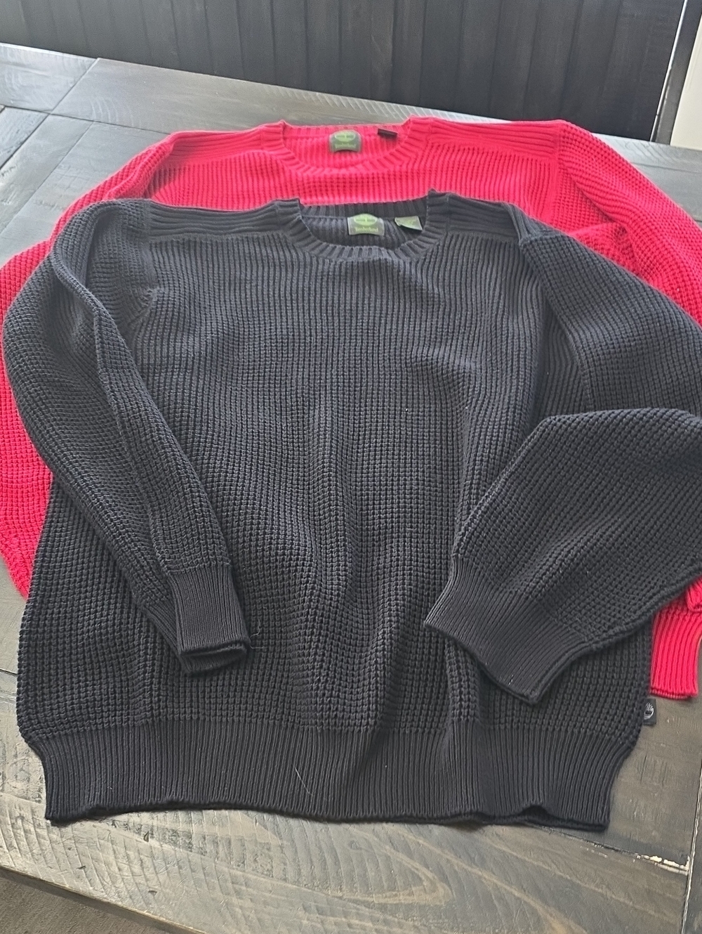 Mens Timberland Knit Sweater Lot. XL. Red And Black. EUC